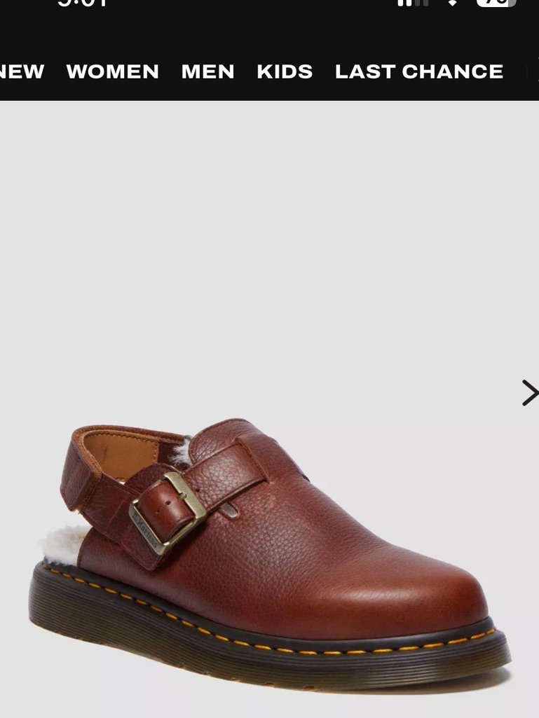 Nwt Dr. Martens Unisex-Adult Jorge Ii Faux Fur Lined Leather Slingback Mules